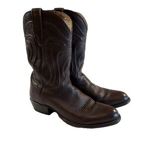 Tecova Brown Leather Hand Made In Mexico Mens 10 EE Boots